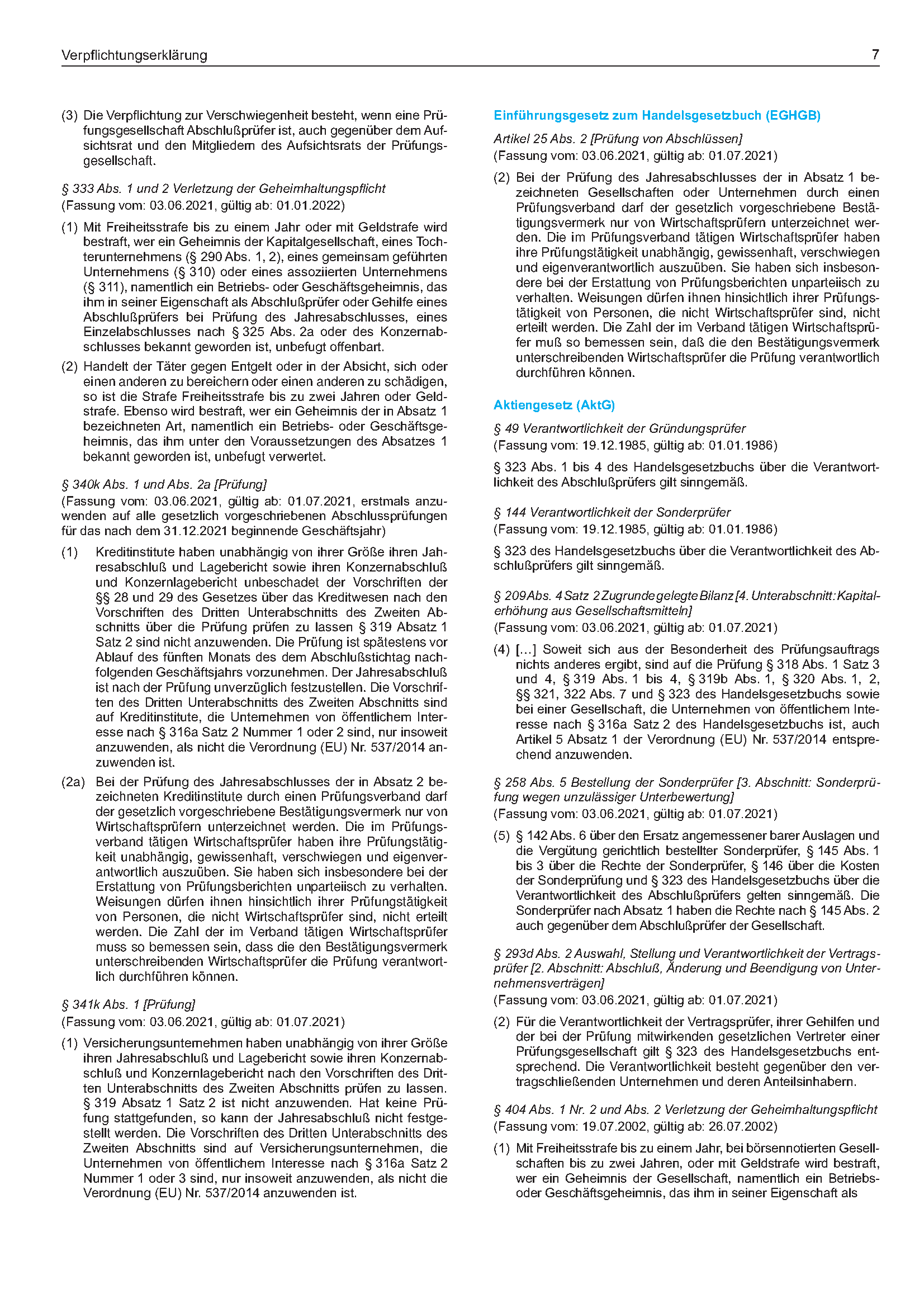 Verpflichtungserklärung zur Verschwiegenheit